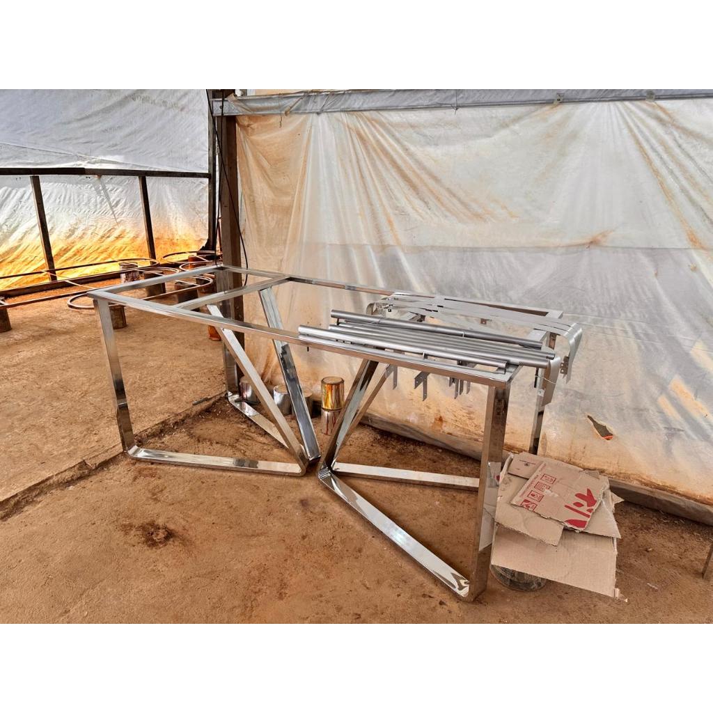 Rangka kaki meja silver, kaki meja stainless silver, kaki meja stainless minimalis, kaki meja stainl