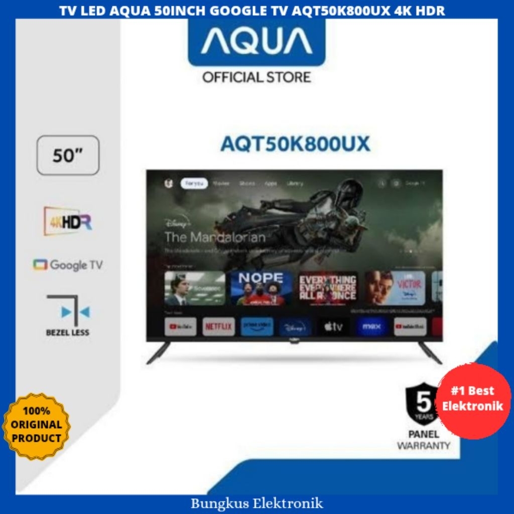 TV LED AQUA 50INCH GOOGLE TV 4K HDR 50K800UX TV AQUA 50INCH