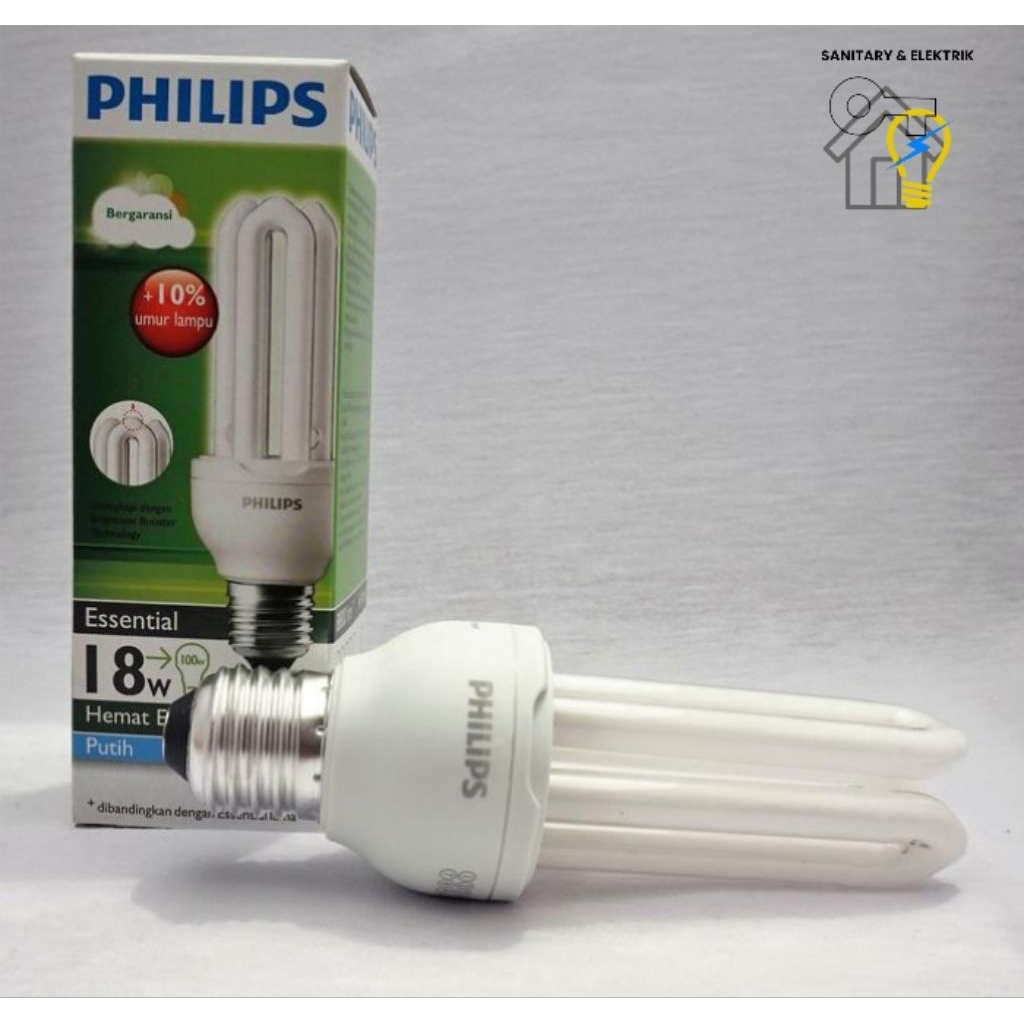 PHILIPS LAMPU ESSENTIAL 18W PUTIH / ORGINAL LAMPU ESSENTIAL PHILIPS 18WATT PUTIH/KUNING