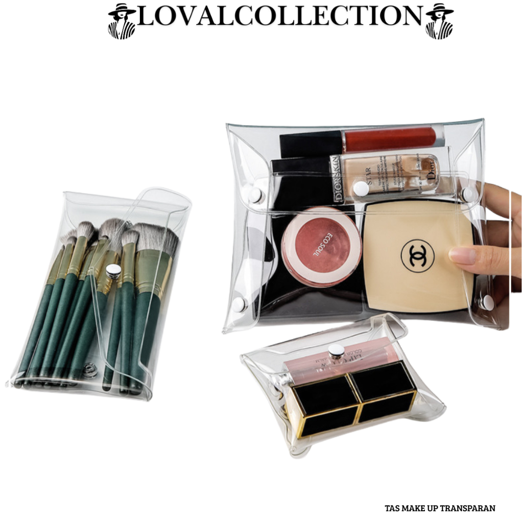 LC POUCH KOSMETIK TRANSPARAN H460-H459 TAS MAKE UP TRANSPARAN BAHAN MIKA TAS KOSMETIK TRANSPARAN TEM