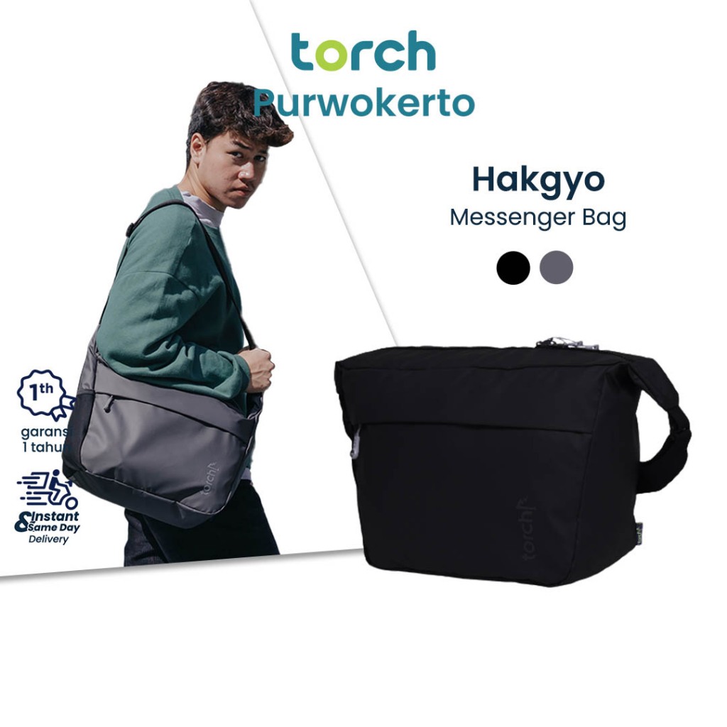 TORCH Hakgyo Tas Selempang Laptop Kerja Sekolah  Pria Wanita Unisex  Anti Air Messenger Bag