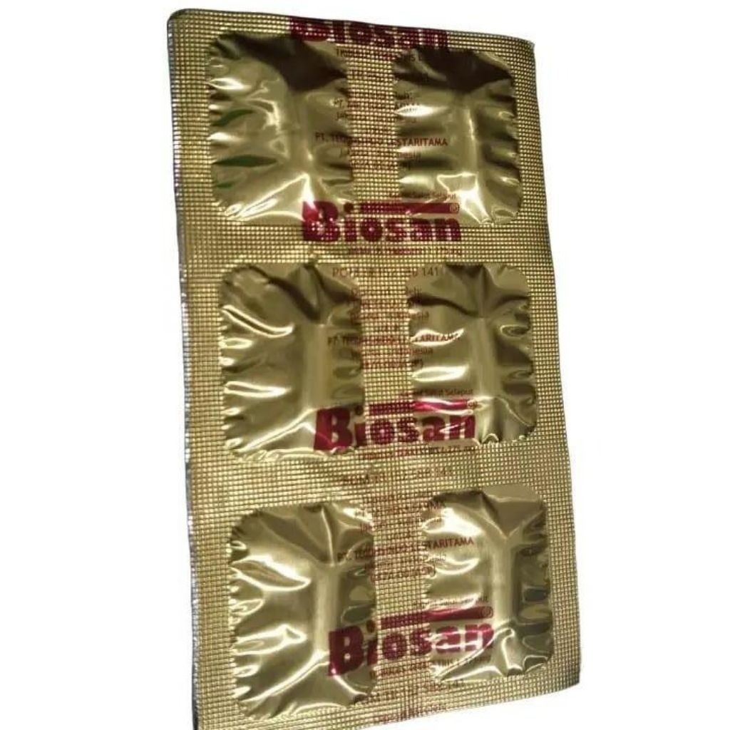 BIOSAN - 1 Srip @ 6 Tablet Salut Selaput (Suplemen Kesehatan dengan Tribulus Terretris L. 275 mg)