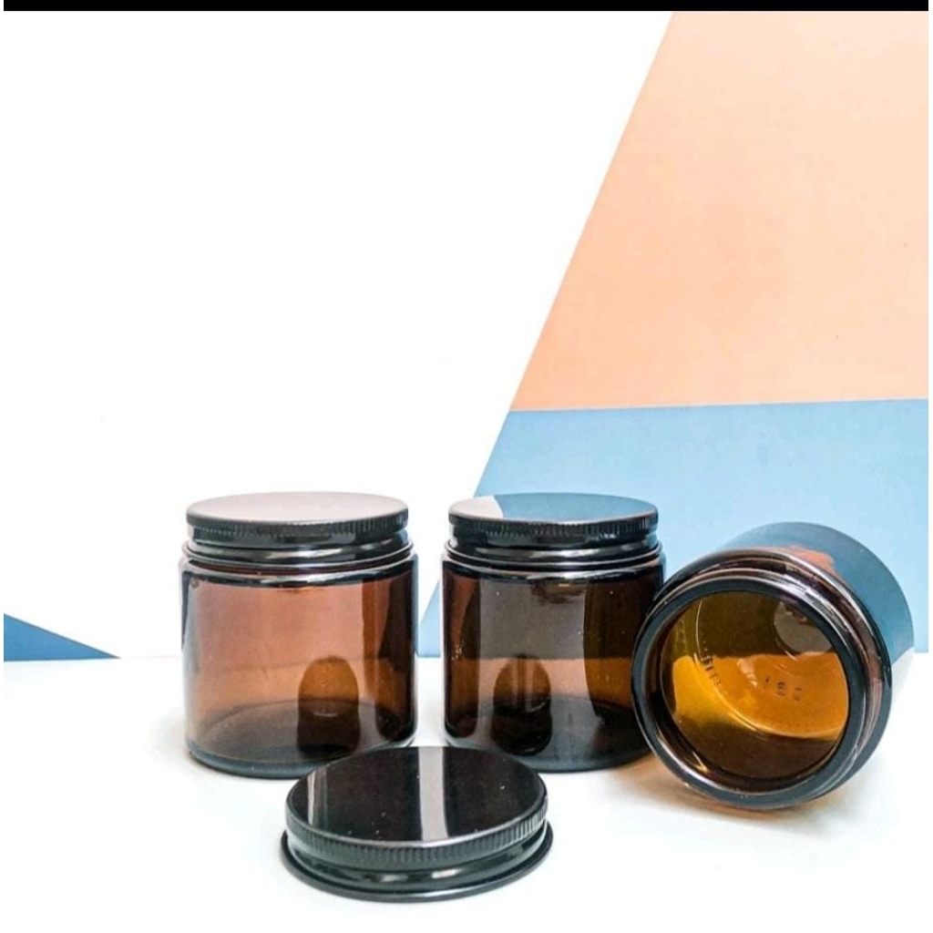Jar kaca Amber Glass/Packaging pomade/jar lilin