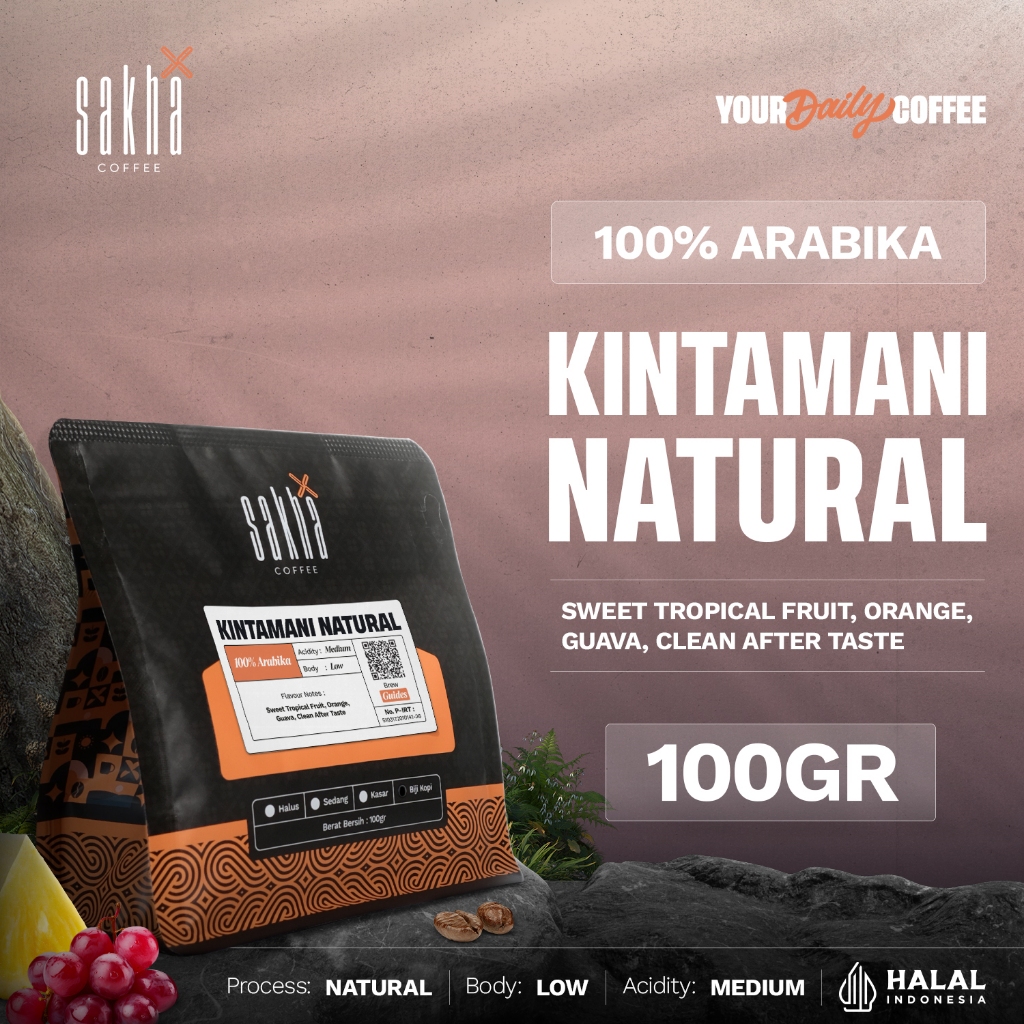 

Sakha Coffee Biji Kopi Arabika Bali Kintamani Natural Arabica Coffee Beans 100 Gram