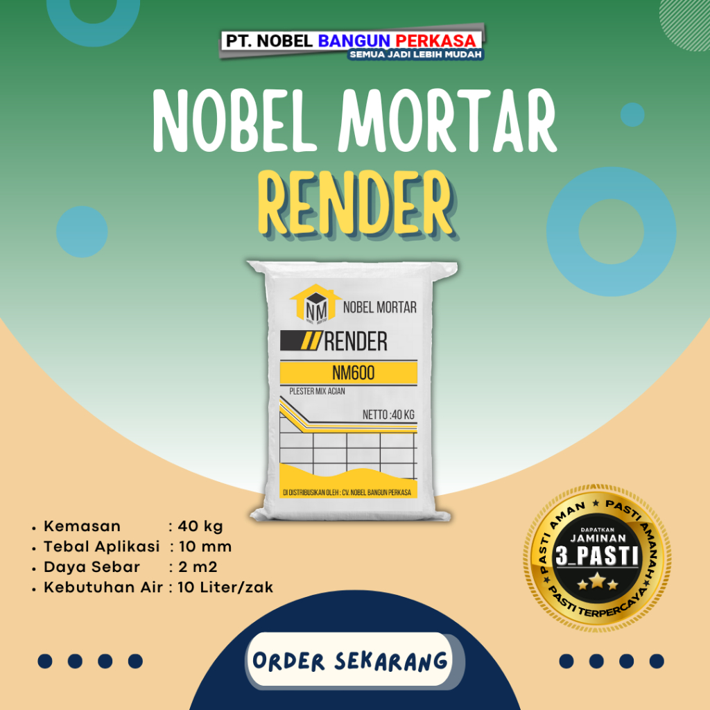 Semen Mortar "Nobel Mortar Render 40 kg NM 600"