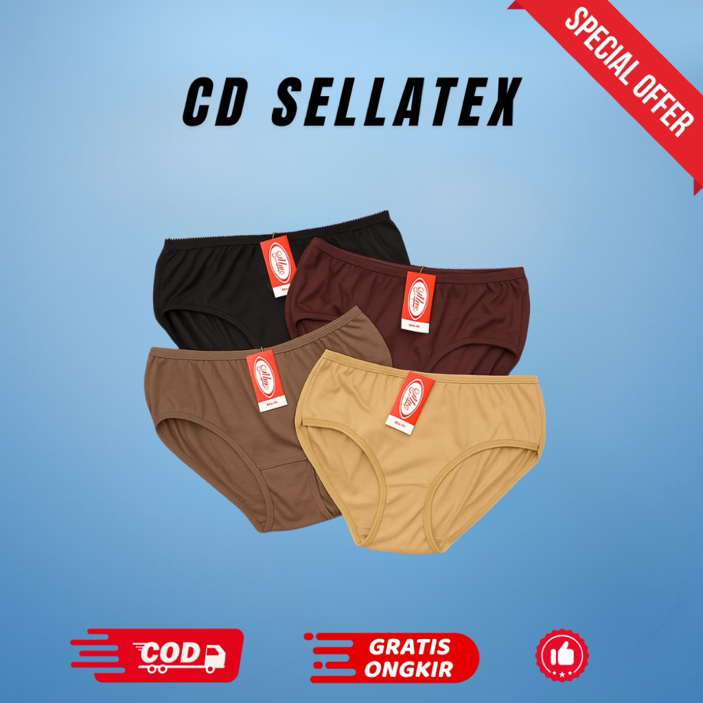 6 PCS CELANA DALAM WANITA SELLATEX || CELANA DALAM 100% KATUN || CELANA DALAM HALUS LEMBUT ADEM