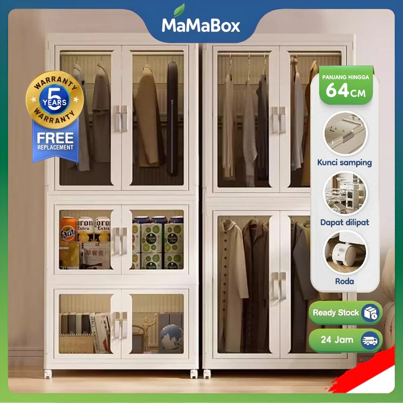 MaMaBox Lemari Pakaian Plastik Gantung Anak/Lemari Baju Aesthetic/Lemari Plastik Estetik