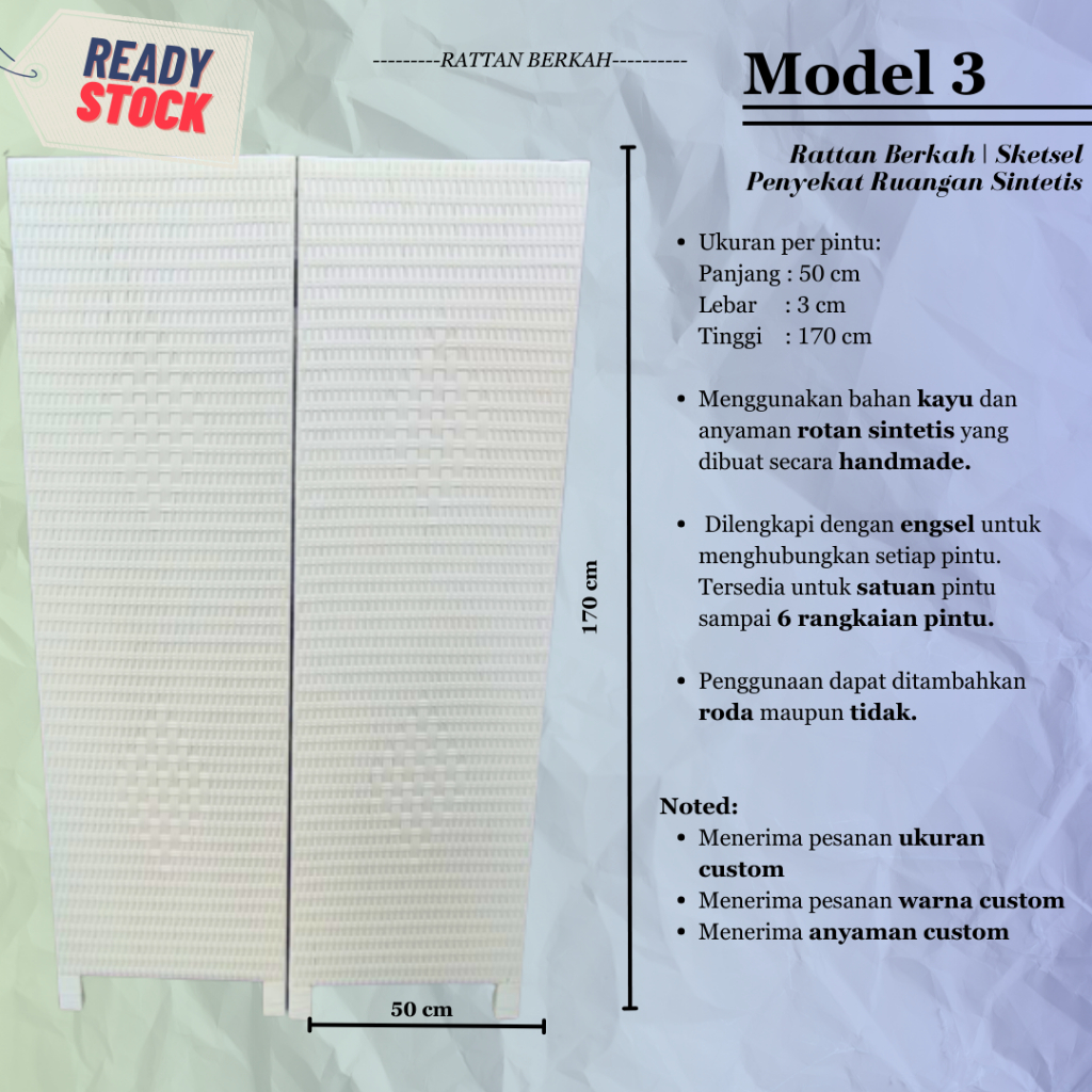 (ready stock) sketsel pembatas ruangan free penyanggah model 3
