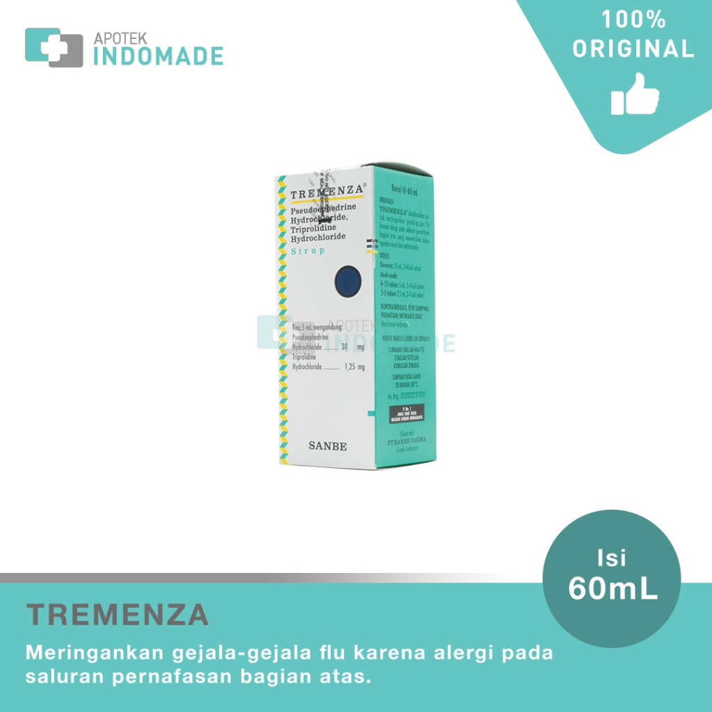 Tremenza Syrup 60 ml / Pilek Syrup /Pilek Dewasa&Anak-anak