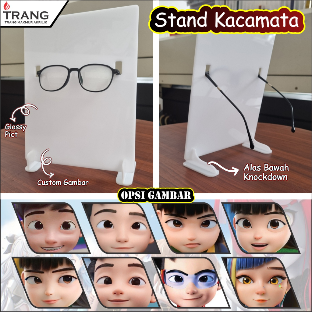Stand Akrilik Kacamata Ejen Ali / Standing Acrylic Glasses Ejen Ali Aesthetic Glasses Tray