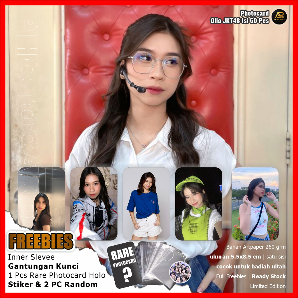 Photocard JKT48 Edisi Febriola Sinambela (Olla JKT48) isi 50 Pcs Fanmade | Bonus Ganci, Rare Card, 2