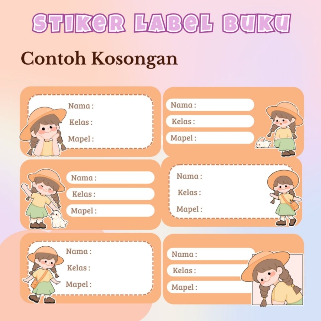 

Stiker Label Buku Pelajaran Custom Nama - Isi 15 Stiker
