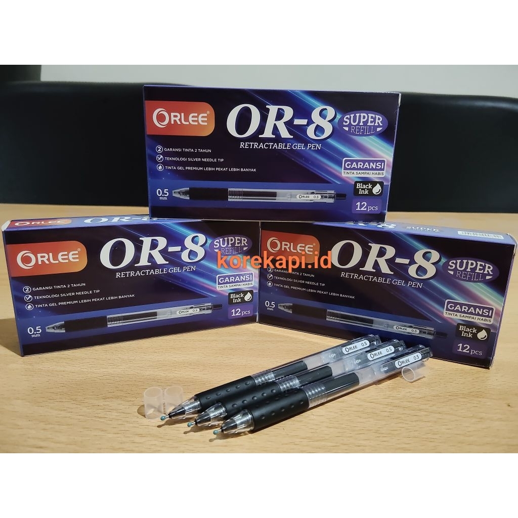 

Bolpen Gel Orlee OR-8 Ecer/pack (1 pack isi 12 pcs)