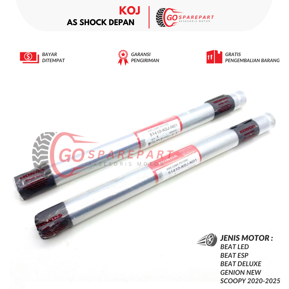 KOJ AS SHOCK DEPAN HONDA BEAT / INNER TUBE SHOCK DEPAN MOTOR GENIO / BATANG SHOCK DEPAN SCOOPY / PIP