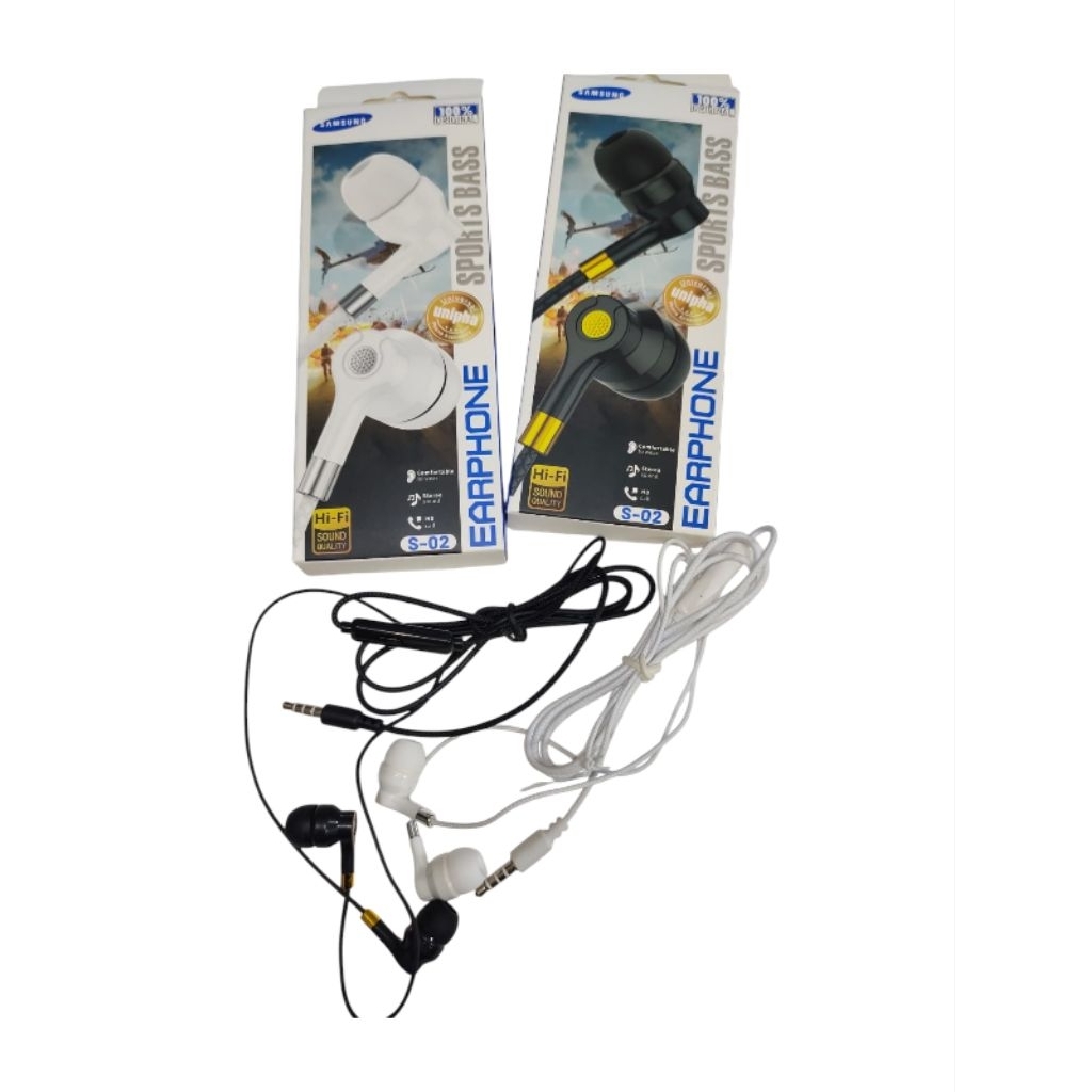 Headset Samsung S-02 Bass Hansfree Handset HF Samsung S-02 Mic Earphone Samsung S-02 Mic