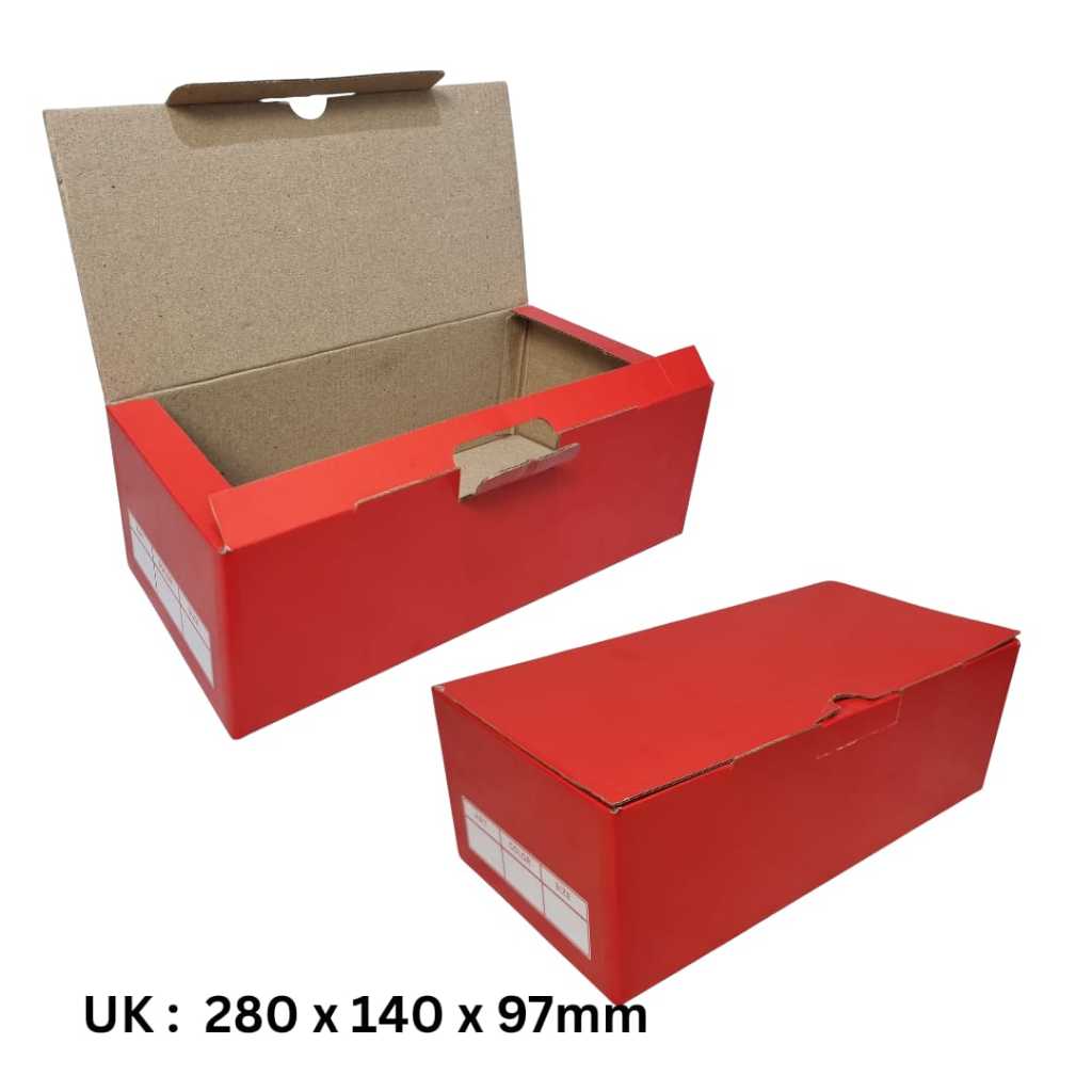 Box Dus Sepatu Bekas Merah Ukuran 28x14x10 Cm