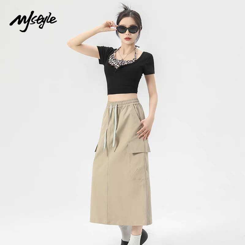 PROMO INES ROK CARGO SKIRT WANITA 100000 DAPAT 3 PCS Bahan KAIN TWILL IMP PREMIUM STREACHY MELAR