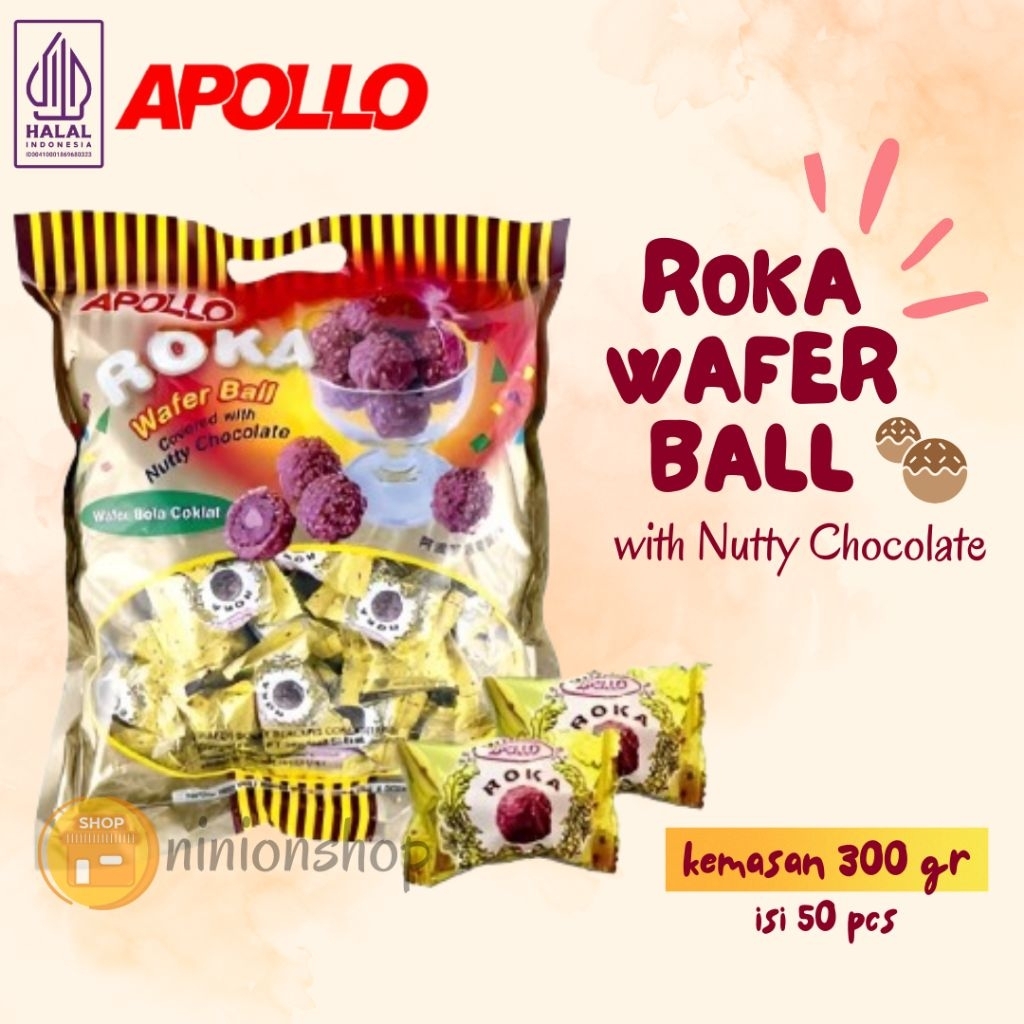 

APOLLO ROKA WAFER BALL kemasan 300gr isi 50pcs