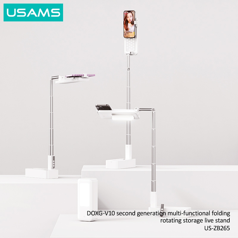 USAMS ZB265 Stand Phone Holder Multifungsi Folding Live Show Ringlight