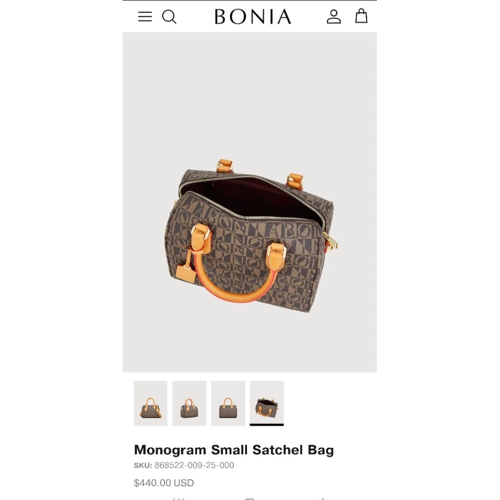 Preloved Bonia Monogram Small Satchel Bag authentic