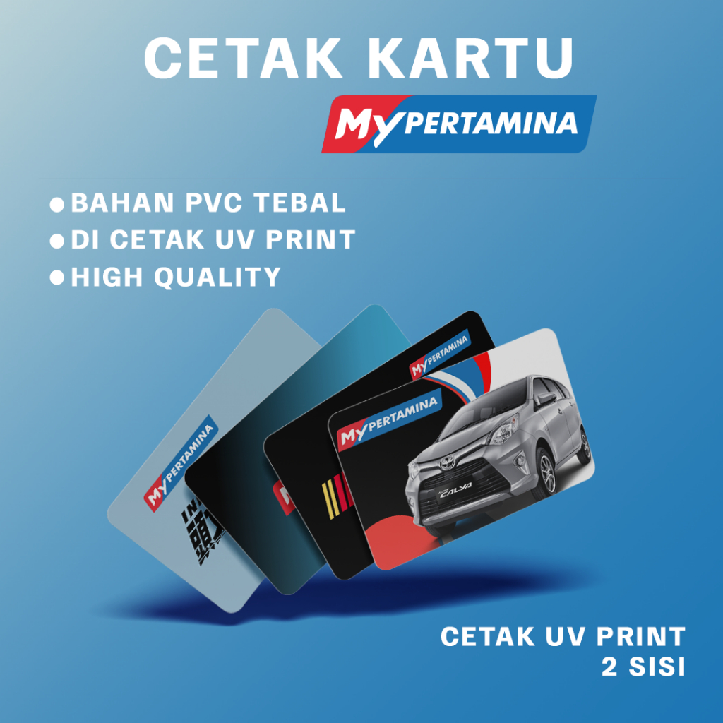 My Pertamina Cetak Kartu My Pertamina Barcode Bahan PVC UV Print Kualitas Tinggi 2 Sisi