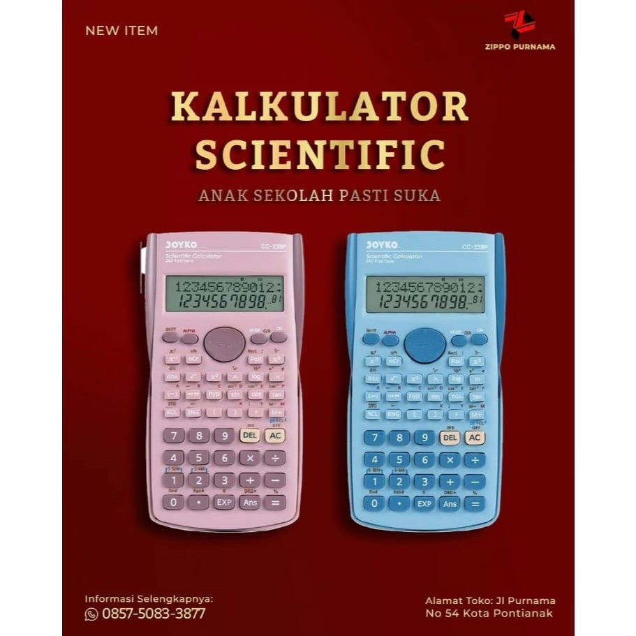 

Kalkulator scientific joyko 25co / kalkulator sekolah