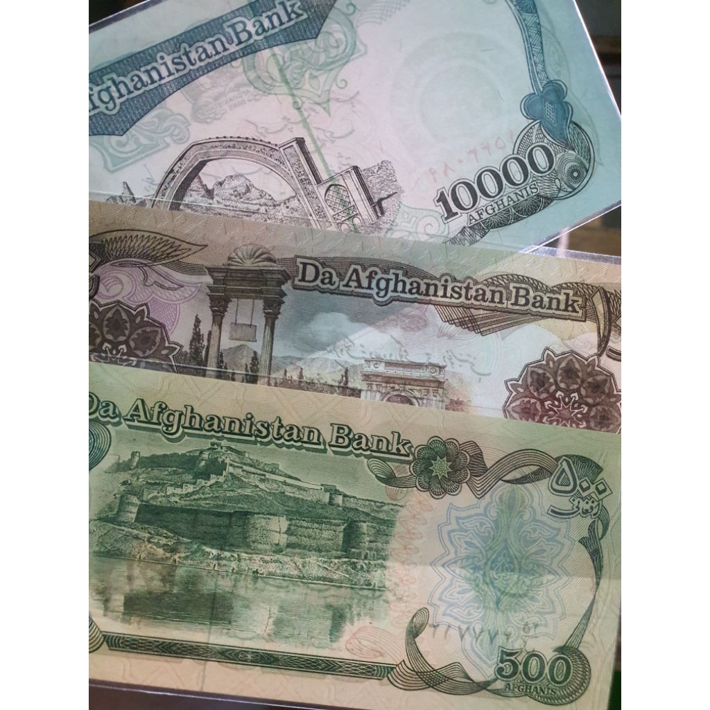 Set 3 lembar Uang kertas afghanistan