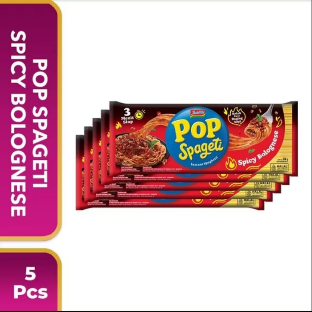 

5 PCS - Pop Spageti Spicy Bolognese 84 Gr