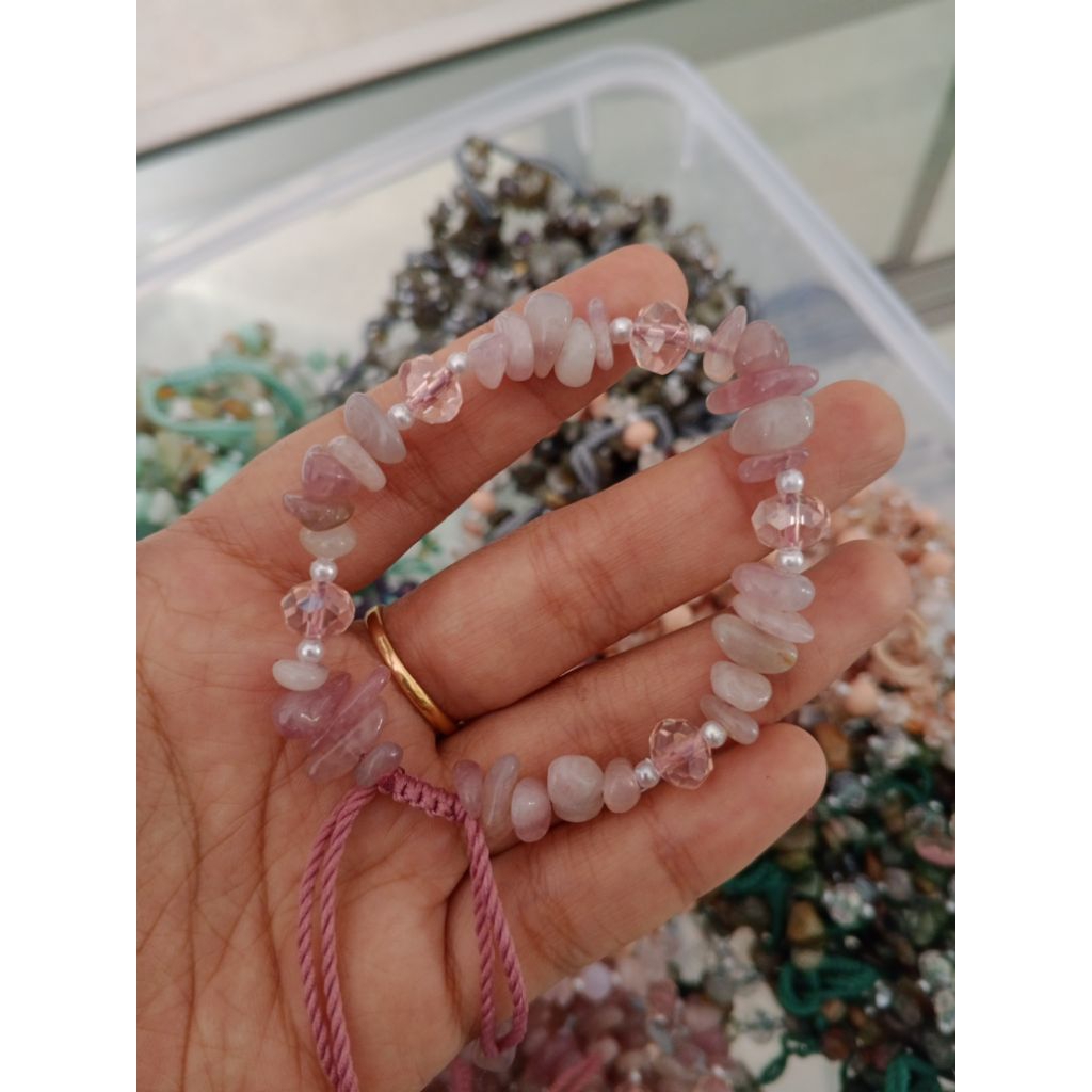 Gelang Batu Alam Asli/Gelang Kerikil/Gelang Akik /Gelang Wanita Batu Alam