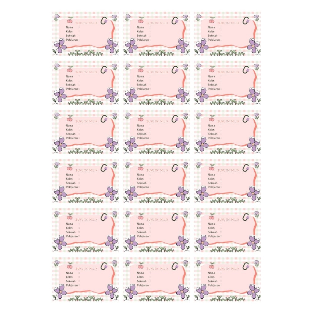 

Sticker Nama Buku Tulis / Label Nama Buku Tulis