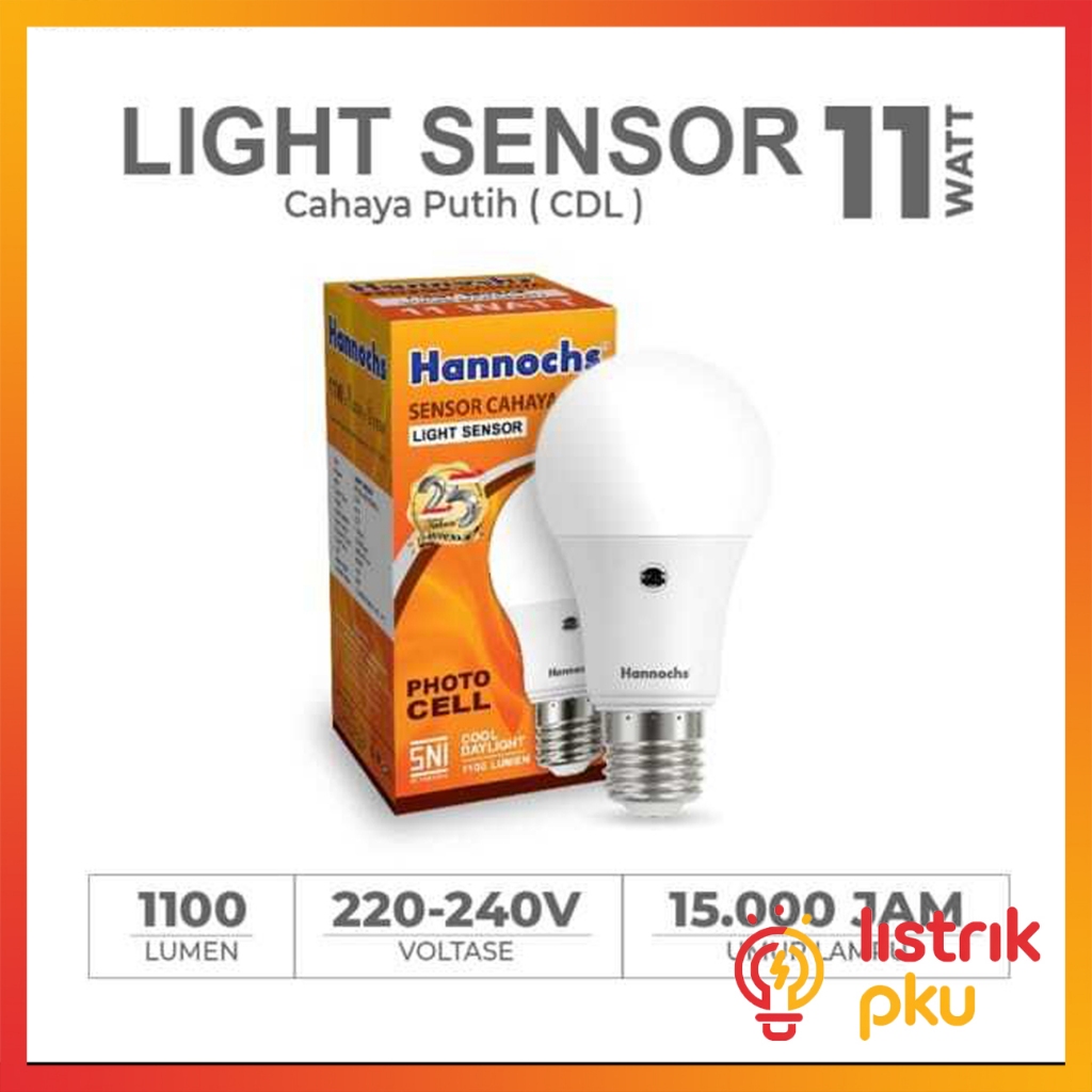 Lampu Hannochs LED Light Sensor 11w 9w Lampu Sensor Cahaya