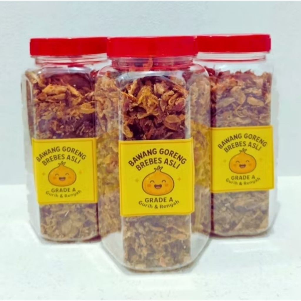 

Bawang Goreng Asli Brebes Grade A 450grm 3 Toples