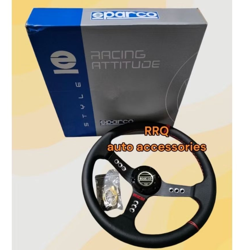 STIR RACING SPARCO 14 IN KULIT BENANG MERAH ORIGINAL STIR RACING SPARCO IMPORT