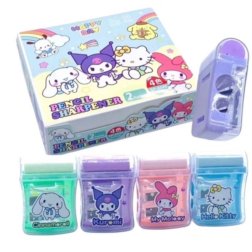 

Rautan Sanrio 2 lubang + Penghapus (1 pcs) / Serutan sanrio 2in1 / Rautan pensil 2 lubang + penghapus (1 pcs)