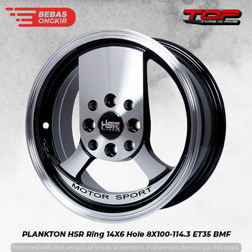Velg Mobil Wuling Air Ev R14  - Pelek HSR PLANKTON Lebar 6 Inch Termurah Ring 14