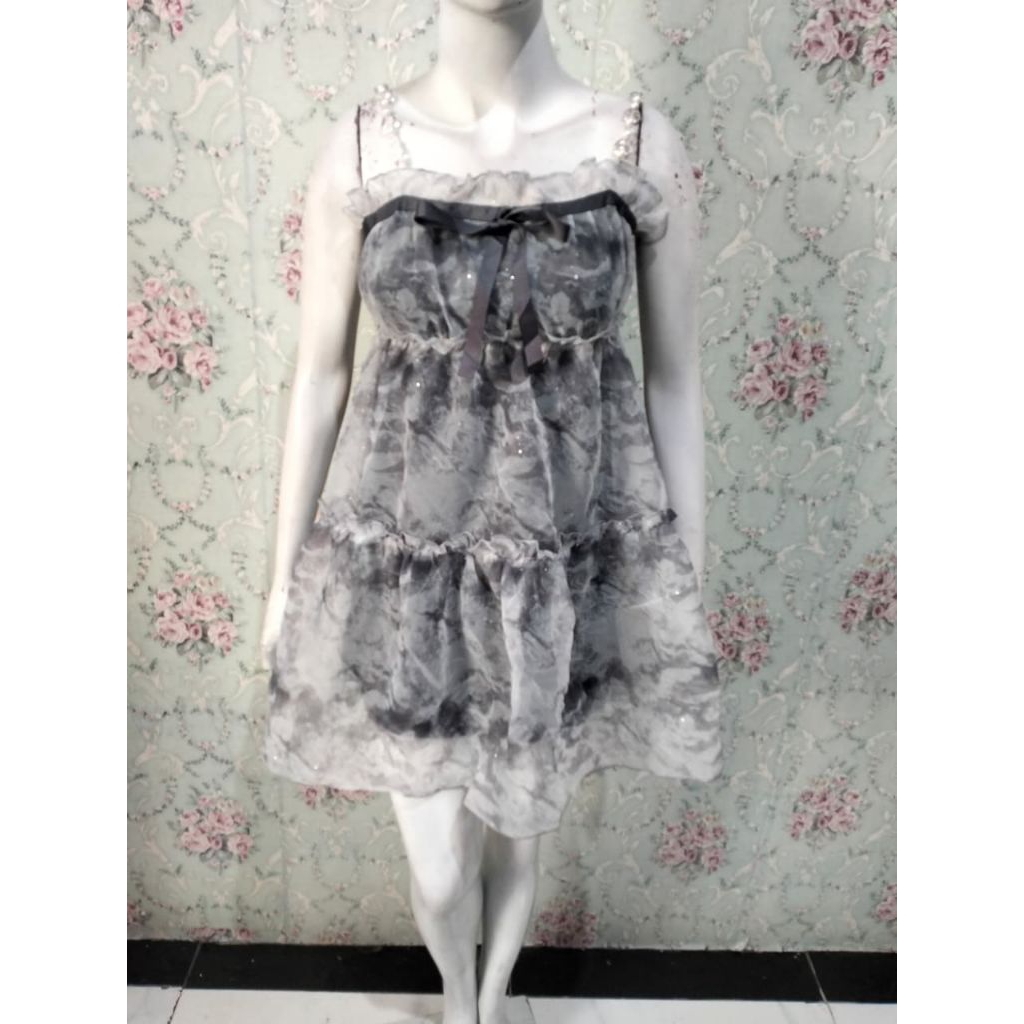grey Marble organza dress