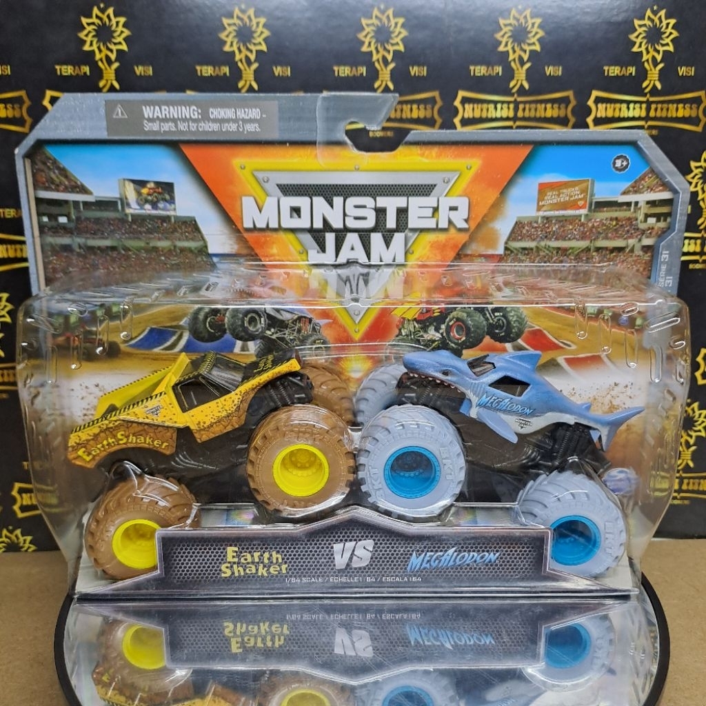MONSTER JAM MEGALODON MONSTER JAM EARTH SHAKER MONSTER JAM 1:64 MONSTER JAM DOUBLE PACK MONSTER JAM 