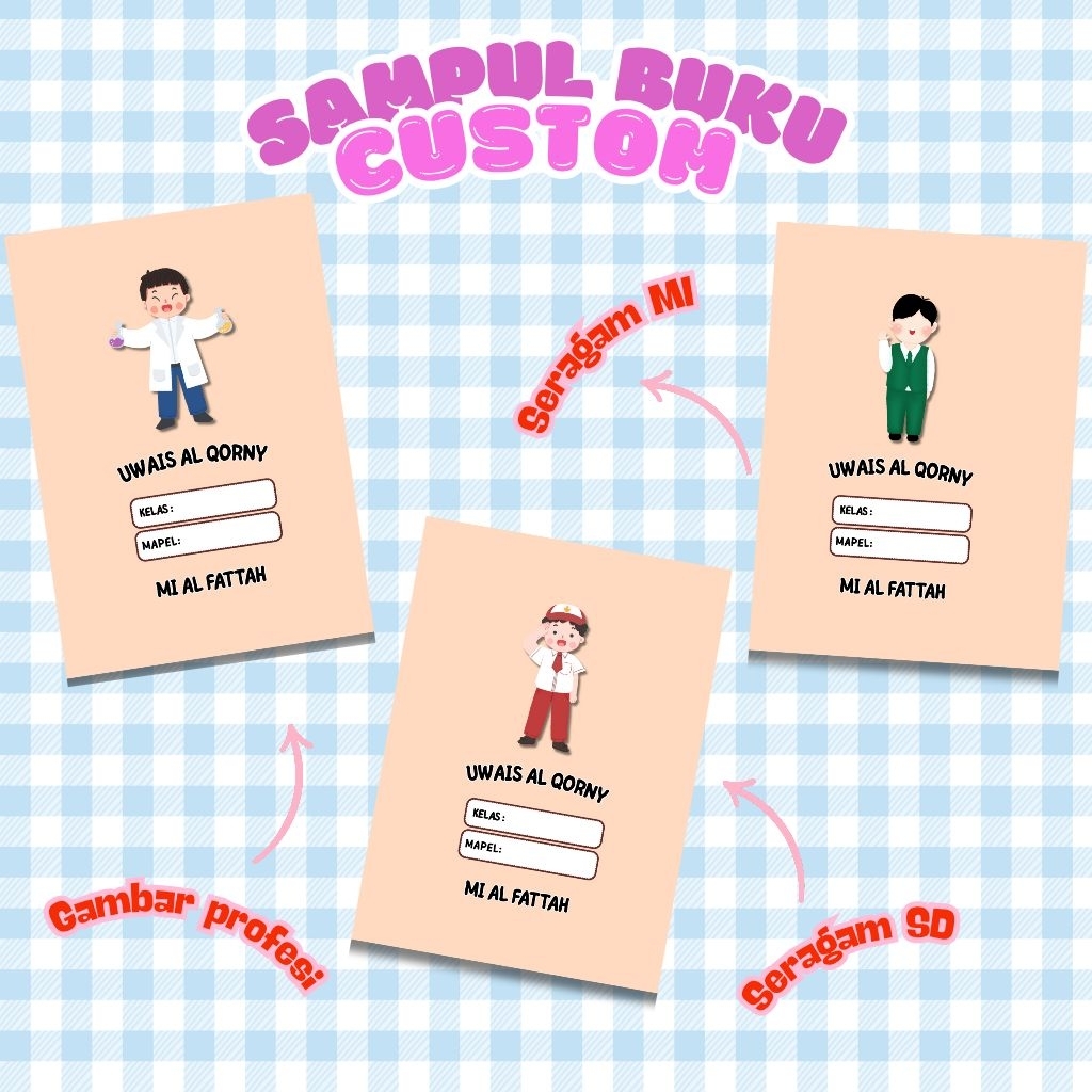 

SAMPUL POLOS COKLAT COSTUM NAMA 1 Pack isi 10pcs