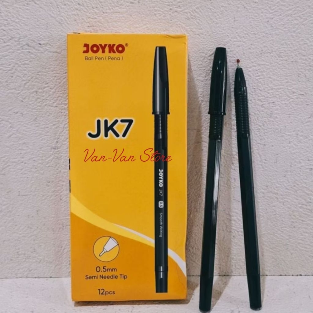 

JOYKO Ball Pen Pulpen 1 Pack JK-7 0.5mm Isi 12 Pcs Hitam [ ATK Stationery Murah]