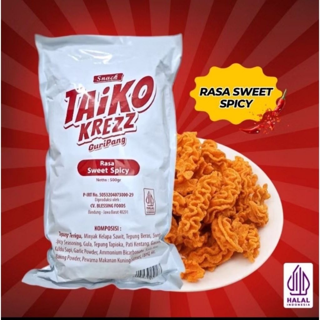 

1 BUNGKUS TAIKO KREZZ GURIPANG KEMASAN 500 GRAM CEMILAN VIRAL