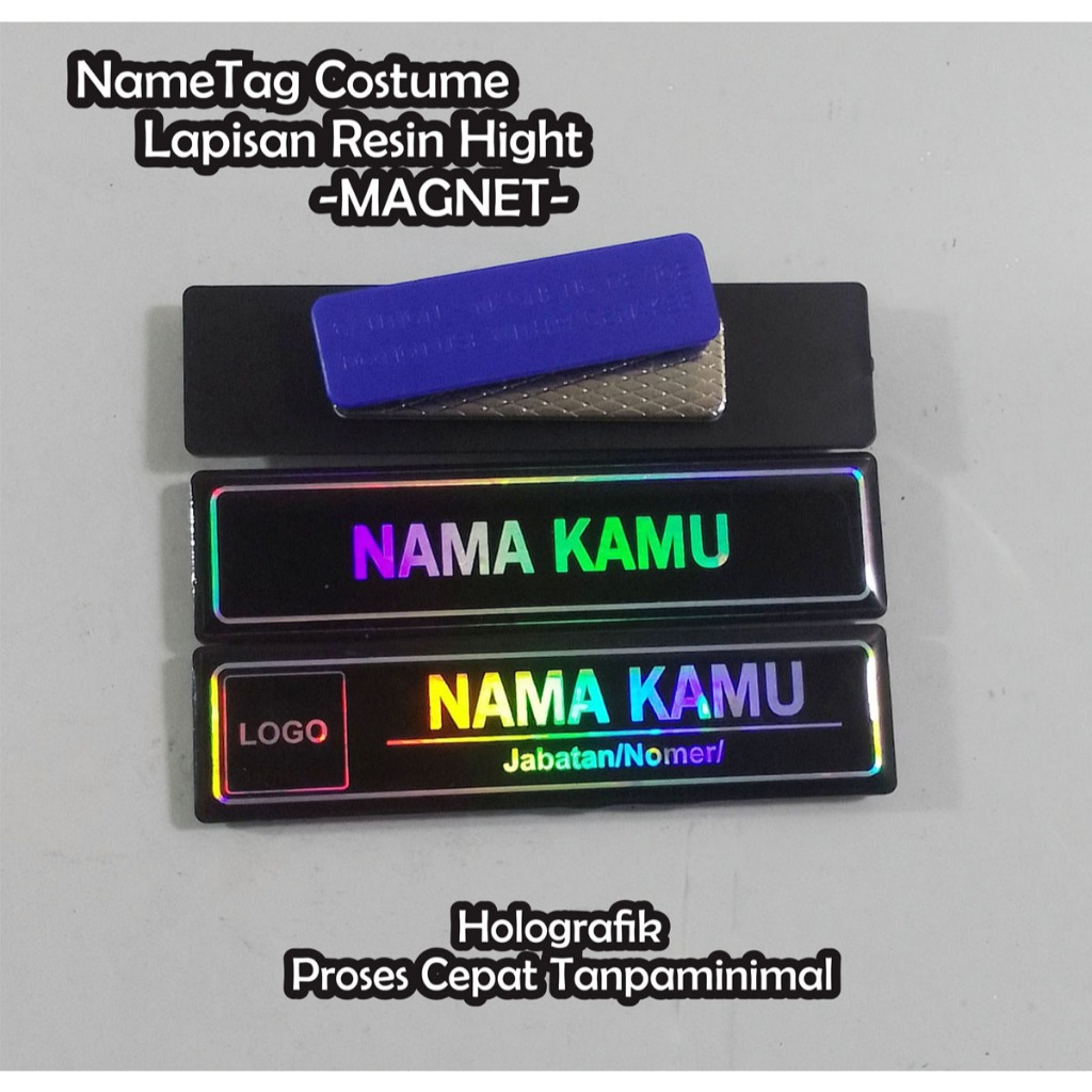 

Name Tag Papan Nama Dada Holografik Magnet Penitik Resin Pns Security Dokter Perawat Siswa/i Umum