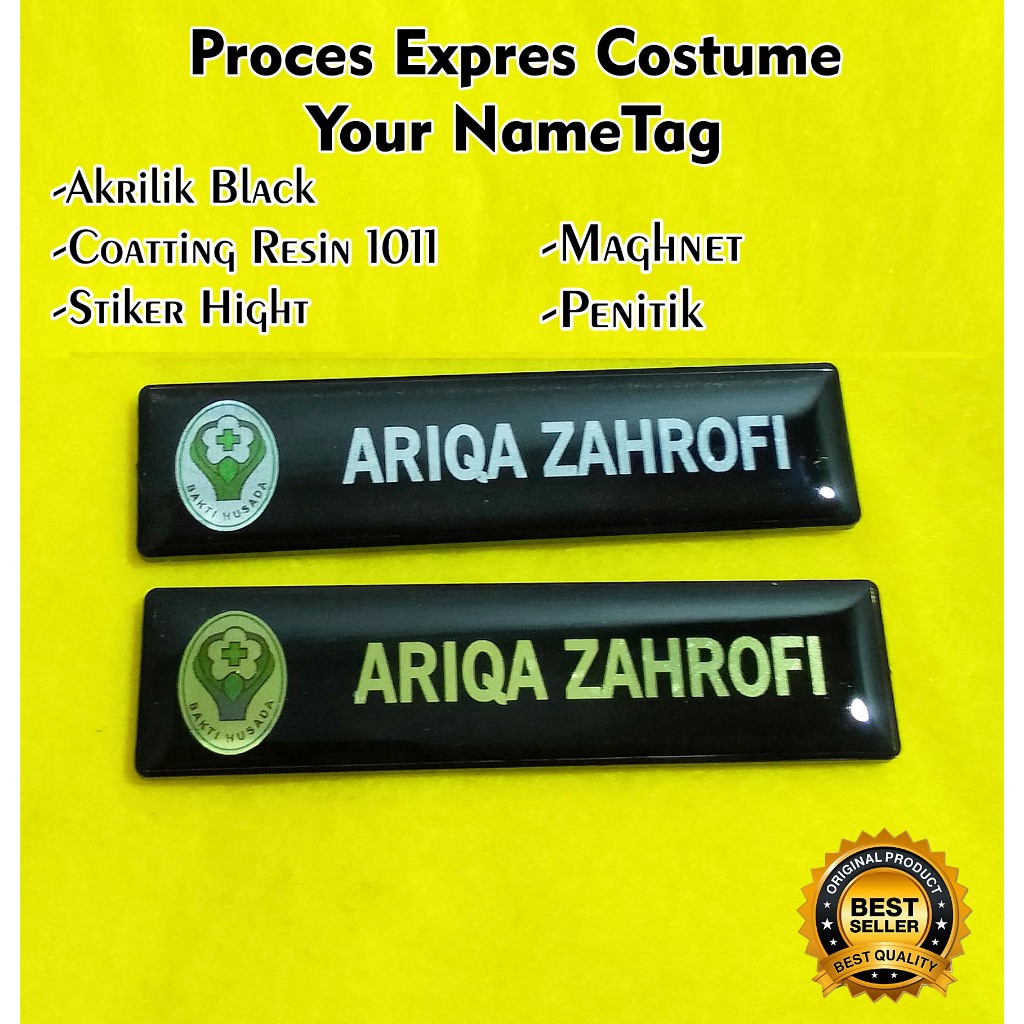 

Papan Nama Dada NameTag Gold Silver Putih Resin Asn Security Umum Aksesori Apoteker