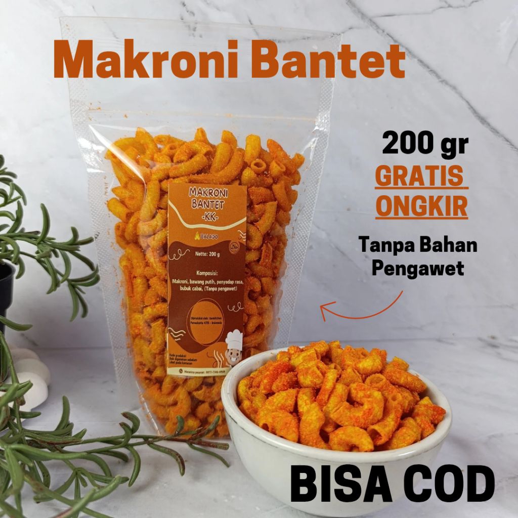 

Makaroni Cikruh Bantet Pedas Daun Jeruk 200gr Kriuk Snack Premium Kemasan Pouch