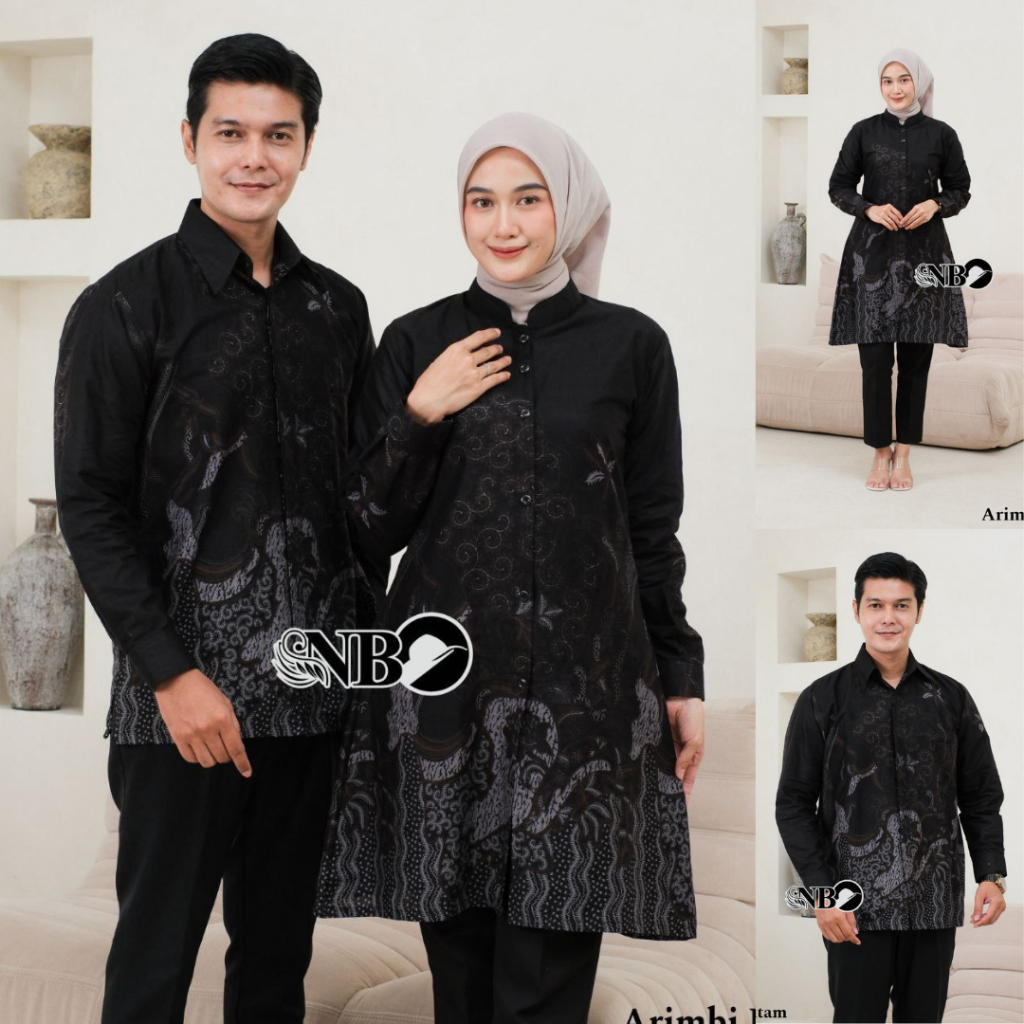 Batik Tunik Couple Modern Set Pakaian Couple Kemeja Batik Pria Premium Baju Batik Couple Tunik Busui