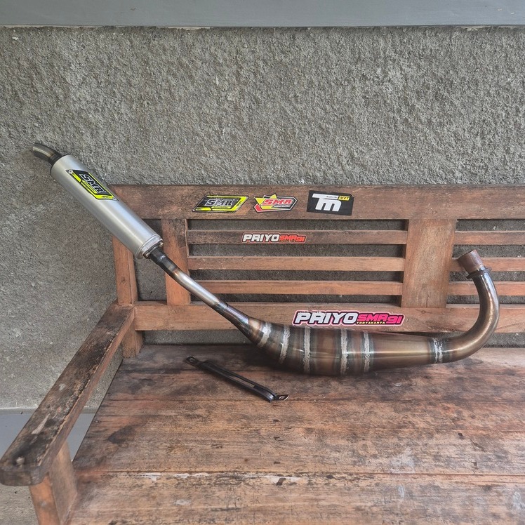 Knalpot Kolong Scorpio Satria 2tak SMR  Racing Jogja Plat Karat