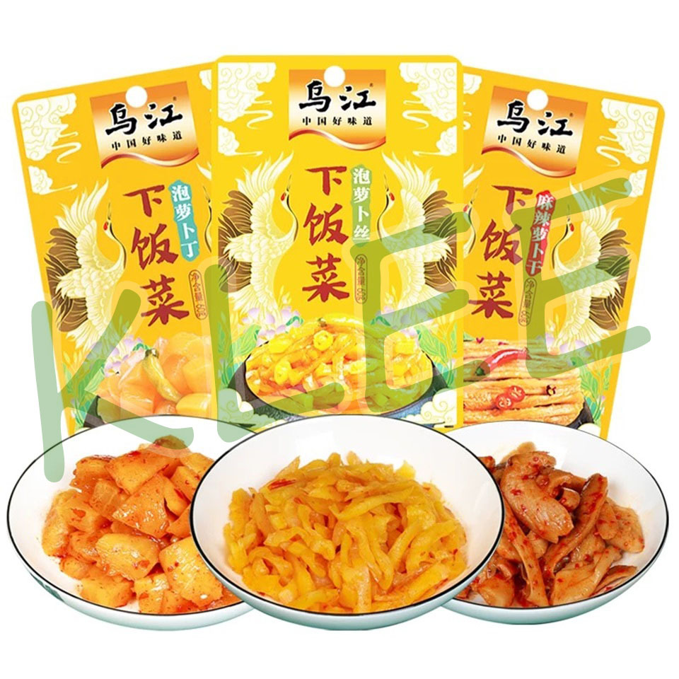 

Wu Jiang Zha Cai Acar Lobak Makanan Siap Saji Lezat - WuJiang Zhacai Sayur Acar Lobak - Wujiang Tasty Radish - Wujiang Mala Spicy Radish 60g 乌江美味萝卜 麻辣萝卜干