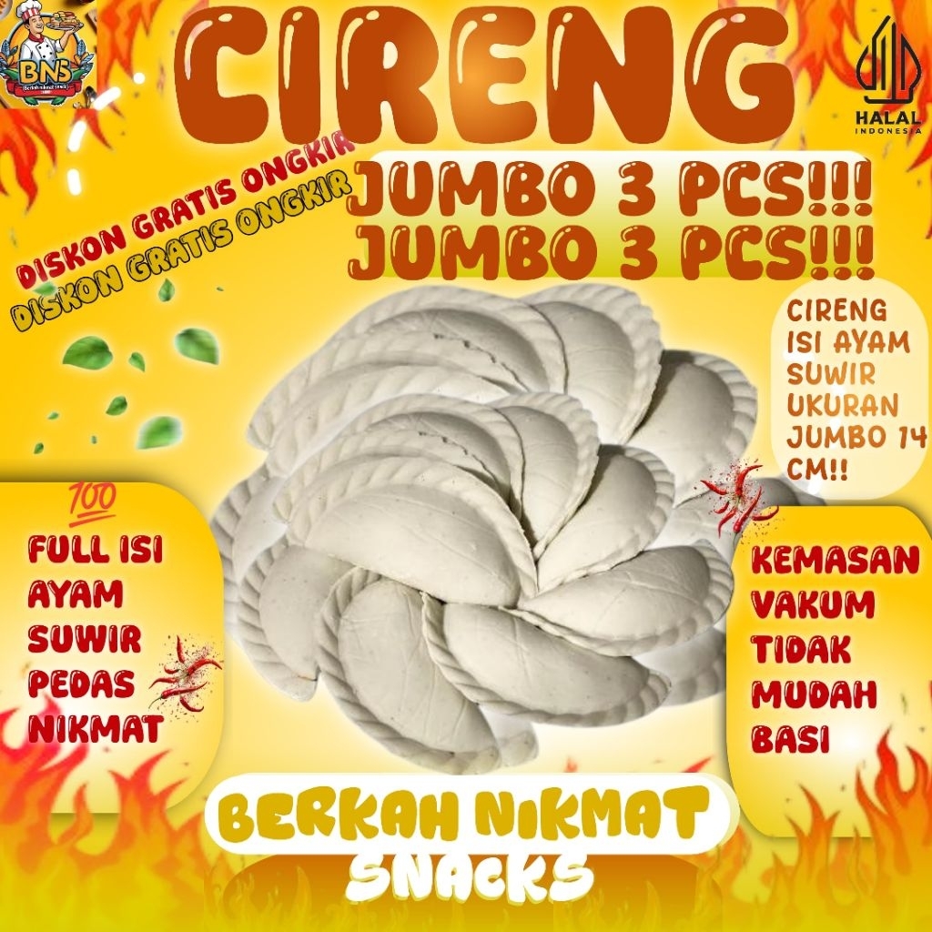 

CIRENG ISI AYAM SUWIR JUMBO ISI 3 PCS 14CM TERMURAH