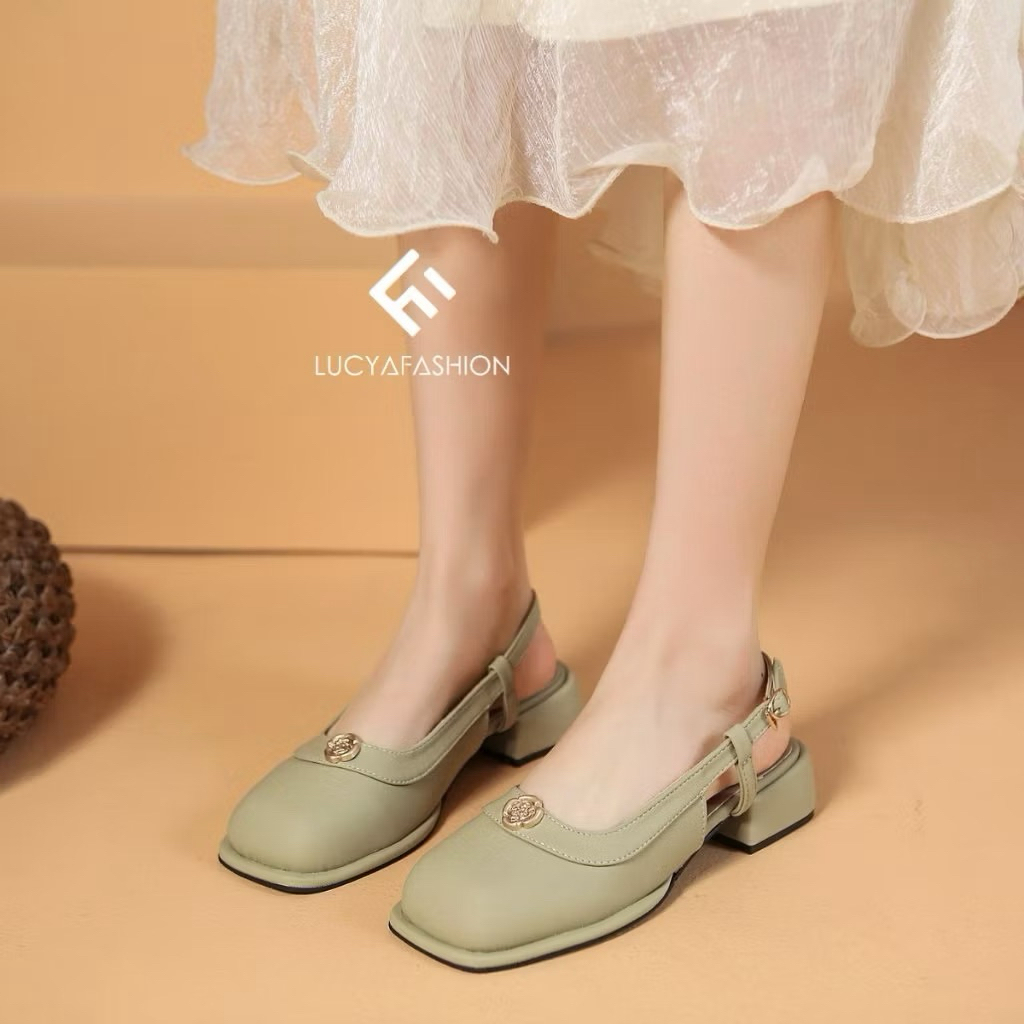 [ Bisa COD ] PL / Preloved Like New | Heels Wanita Casual Sepatu Hak Tahu Tali Belakang Murah Kekini