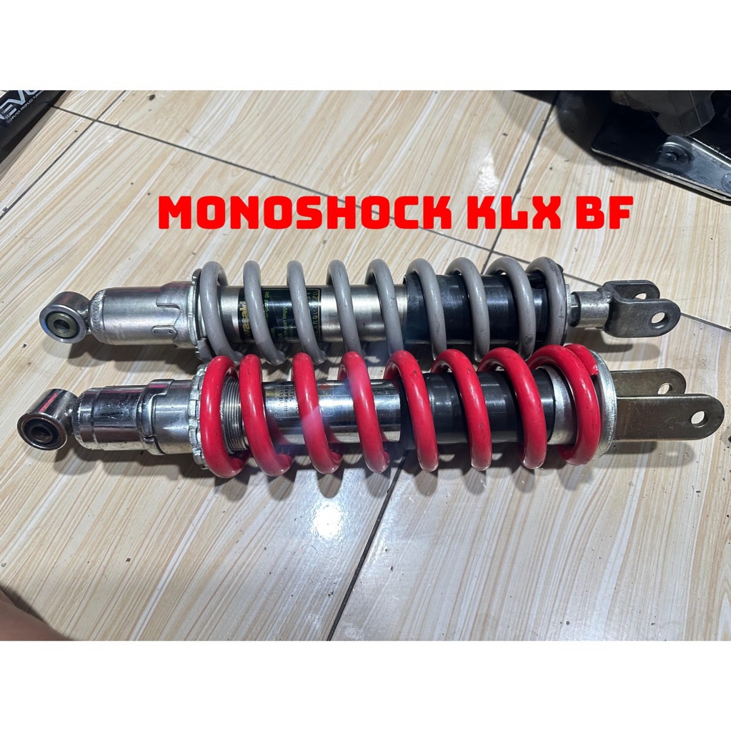 monoshock shock merah dan silver klx dtracker 150 original 2nd copotan