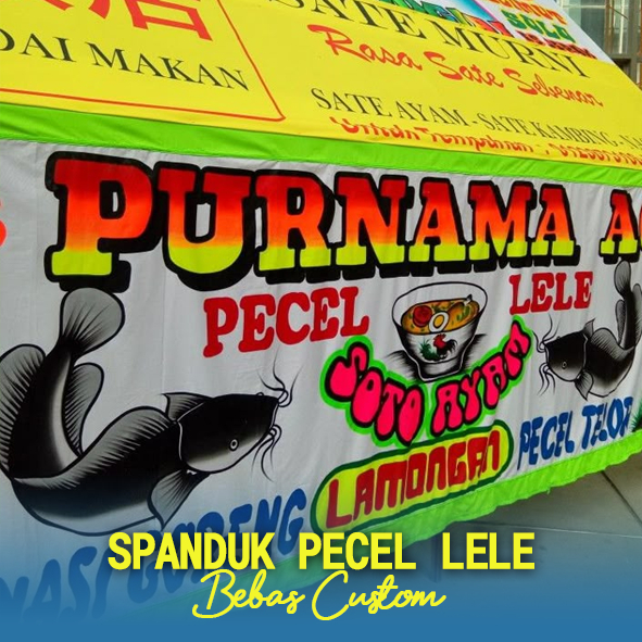 Spanduk Kain Pecel Lele High Quality Full Print, Spanduk Pecel Lele Pekanbaru
